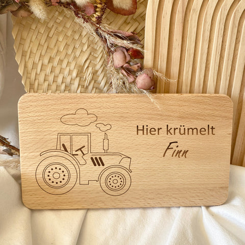 Frühstücksbrettchen personalisiert Traktor