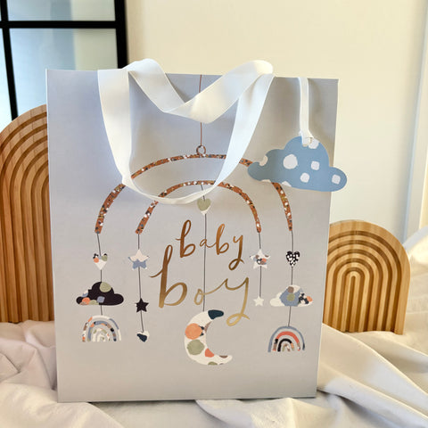 Geschenketasche Baby Boy blau 26 x 32 x 14 cm