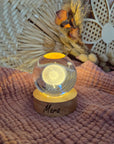 Mini veilleuse avec boule de cristal en 3D personnalisée « Pissenlit »