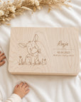 Geschenkset Erinnerungskiste, Schmusetuch und Handtuch Esel personalisiert