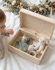 Geschenkset Bauernhof personalisiert - Erinnerungskiste, Schmusetuch, Rassel & Kuscheltier