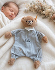 Schmusetuch Bär in rosa oder grau personalisiert von Steiff