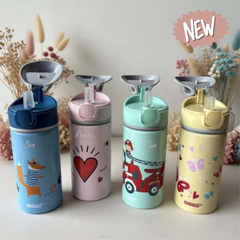 Personalisierte SIGG Trinkflasche mit Strohhalm