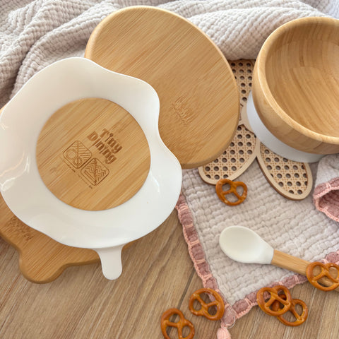 Set di stoviglie per bambini in bambù "Pinguino"