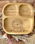 Bambus Kinderteller personalisiert Löwe