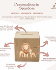 Spardose / Kässeli personalisiert Löwe bunt