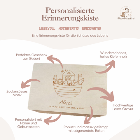 Boîte à souvenirs personnalisée « L'Arche de Noé »