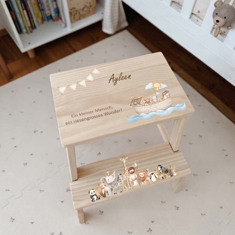 Tabouret coloré personnalisé « Arche de Noé »