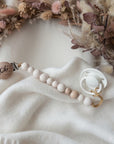 Babydecke, Schmusetuch & Nuggikette Reh rosa personalisiert
