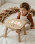 Farbiger Kinderhocker personalisiert Bauernhoftiere