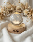 Nachtlicht mini mit 3D-Kristallkugel personalisiert Eisbär