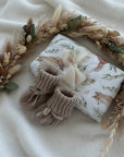 Babydecke, Babyschuhe, Nuggikette & Beissring Waldliebe personalisiert