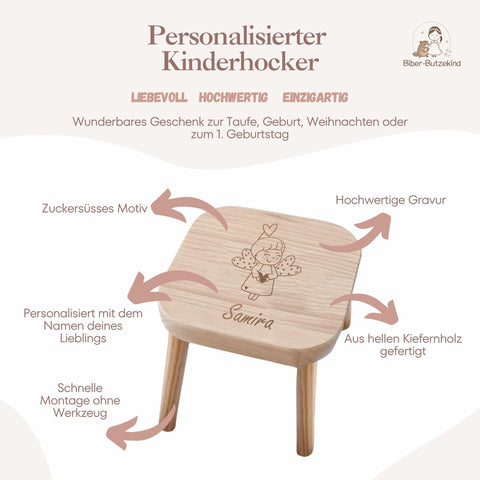 Tabouret pour enfant personnalisé « Ange »