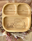 Bambus Kinderteller personalisiert Eichhörnchen und Bär