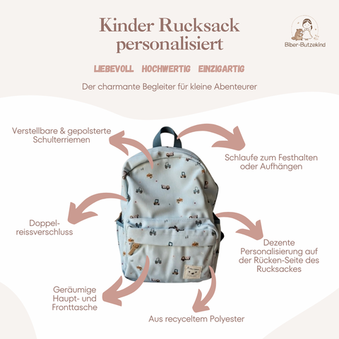 Kinder Rucksack personalisiert Fahrzeuge