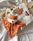 Geschenkset Erinnerungskiste, Schmusetuch und Handtuch Fuchs personalisiert