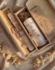 Boîte souvenir en bois pour bougie de baptême