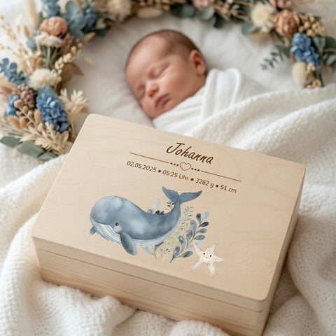 Scatola dei ricordi personalizzata con elefante colorato