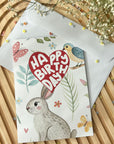 Carte d'anniversaire « Happy Birthday » avec un cœur rouge