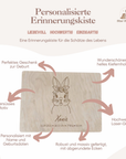 Erinnerungskiste personalisiert Hase mit Schleife