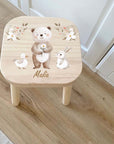 Farbiger Kinderhocker personalisiert Bär