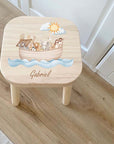Farbiger Kinderhocker personalisiert Arche Noah