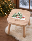 Farbiger Kinderhocker personalisiert Pinguin, Schneemann Weihnachtskollektion