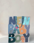 Geschenketasche New Baby Boy blau 26 x 32 x 14 cm