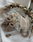 Babydecke, Babyschuhe, Nuggikette & Beissring Waldliebe personalisiert