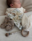 Babydecke, Babyschuhe, Nuggikette & Beissring Waldliebe personalisiert