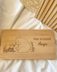 Frühstücksbrettchen personalisiert Bär mit Eichhörnchen