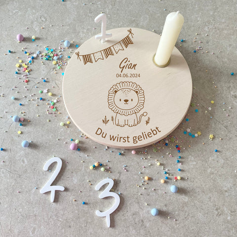 Assiette d'anniversaire personnalisée « Lion »