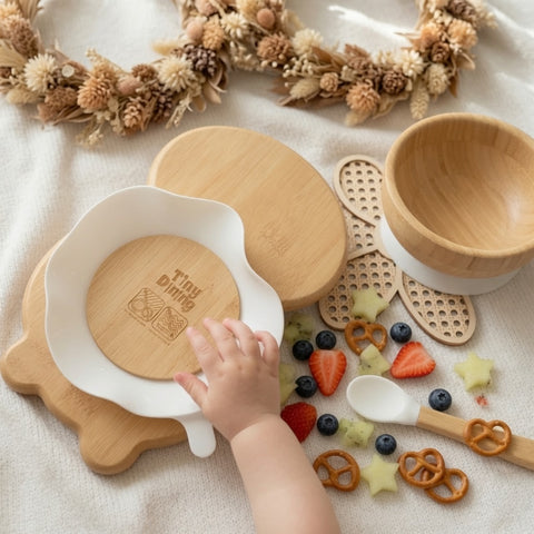 Bambus Kindergeschirr Set Pinguin
