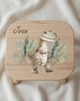 Farbiger Kinderhocker personalisiert Dino