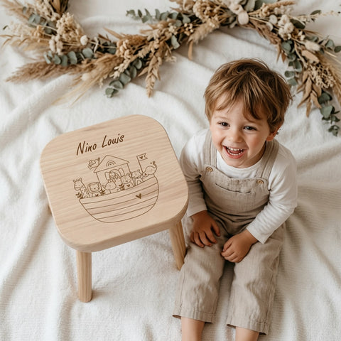Sgabello per bambini personalizzato con l'Arca di Noè
