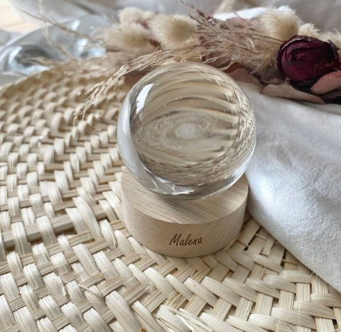 Mini veilleuse avec boule de cristal 3D personnalisée « Voie lactée »