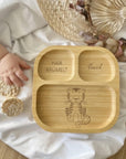 Assiette pour enfant en bambou personnalisée avec un tigre