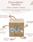 Spardose / Kässeli personalisiert Wal bunt
