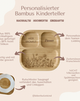Bambus Kinderteller personalisiert Blumenwiese