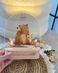 Luce notturna colorata personalizzata con animali della foresta
