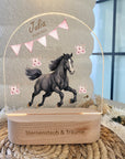 Luce notturna colorata personalizzata con cavallo