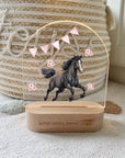 Luce notturna colorata personalizzata con cavallo