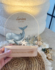 Luce notturna colorata personalizzata con balena