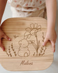 Kinderhocker personalisiert Hase mit Blume