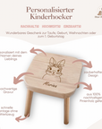 Kinderhocker Hasen Dame mit Schleife personalisiert