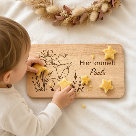 Frühstücksbrettchen personalisiert Reh