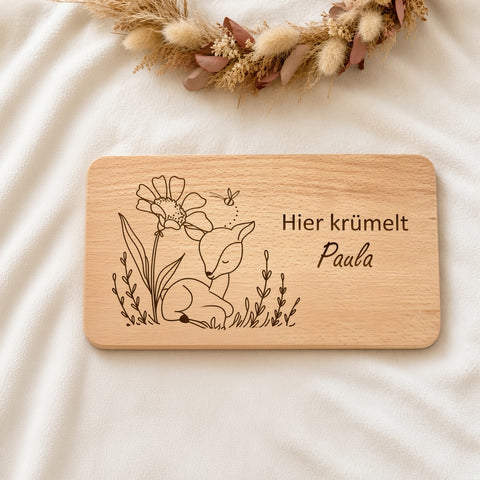 Frühstücksbrettchen personalisiert Reh