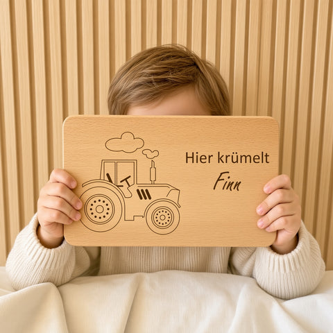 Frühstücksbrettchen personalisiert Traktor