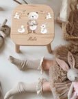 Farbiger Kinderhocker personalisiert Bär