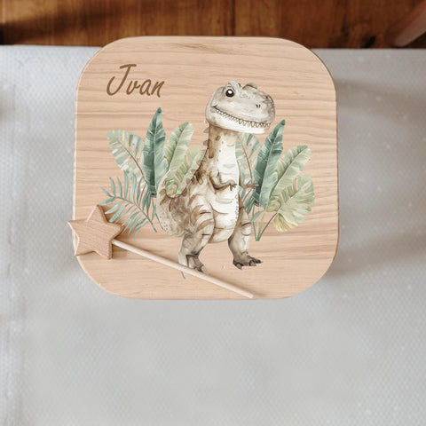 Sgabello colorato per bambini personalizzato con dinosauro